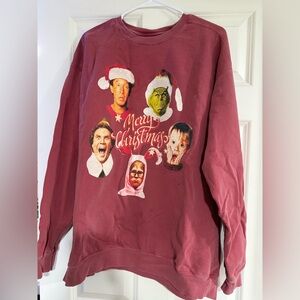 Comfort Colors Maroon Christmas Crewneck Sweater
